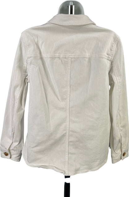 Talbots Women’s White Long Sleeve Denim Button Up Jean Jacket - S