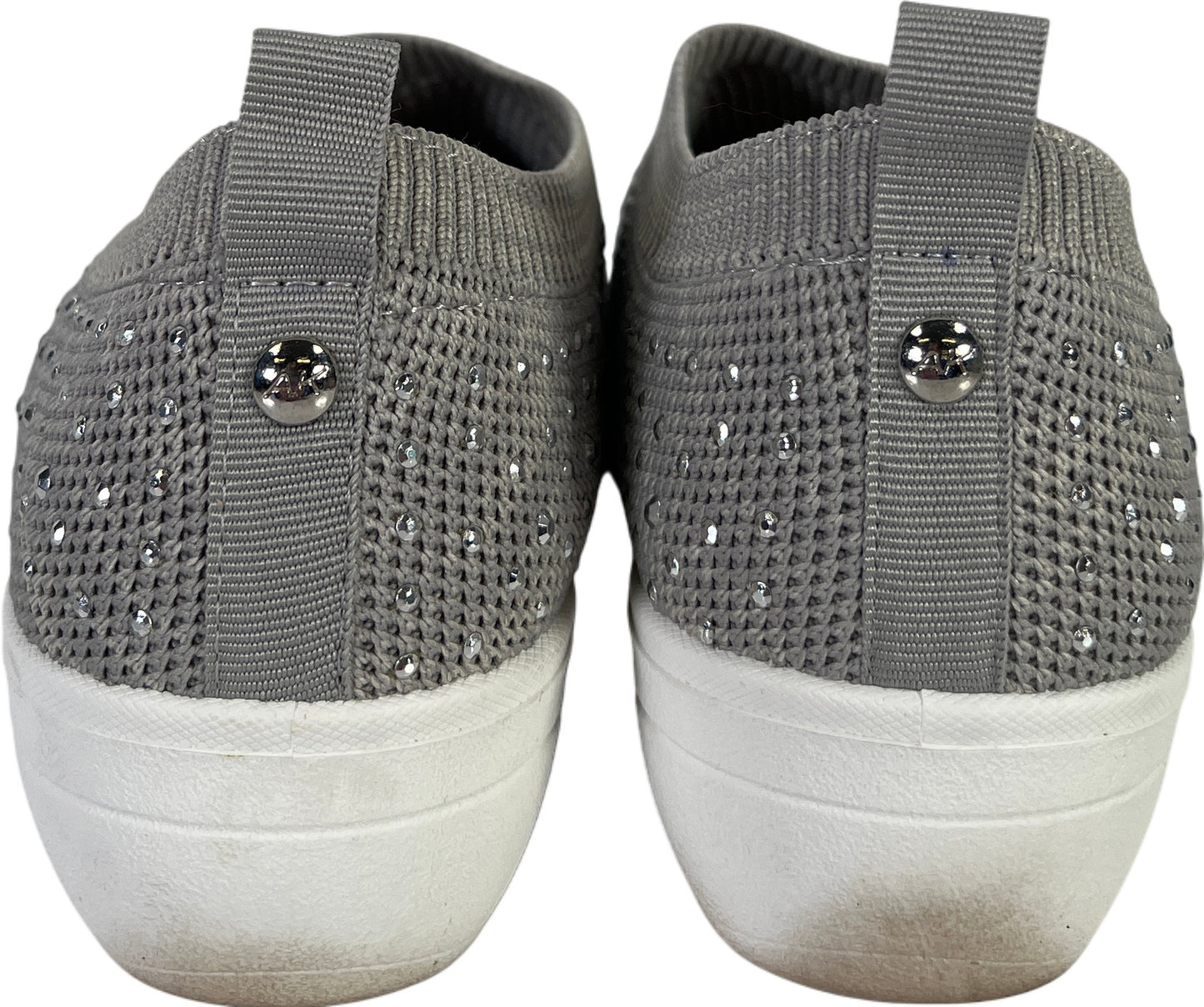 Anne Klein Men’s Gray Rhinestone Yonina Stretch Slip On Sneakers - 7.5