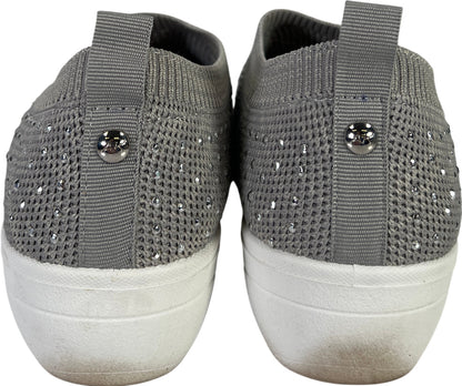 Anne Klein Men’s Gray Rhinestone Yonina Stretch Slip On Sneakers - 7.5