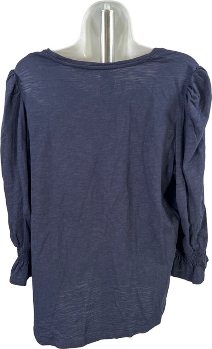 Chico’s Women’s Navy Blue 3/4 Bell Sleeve Shirt - 2/US L