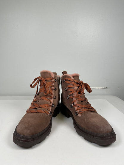 Naturalizer Women’s Brown/Pink Suede Julian Combat Boots - 9.5