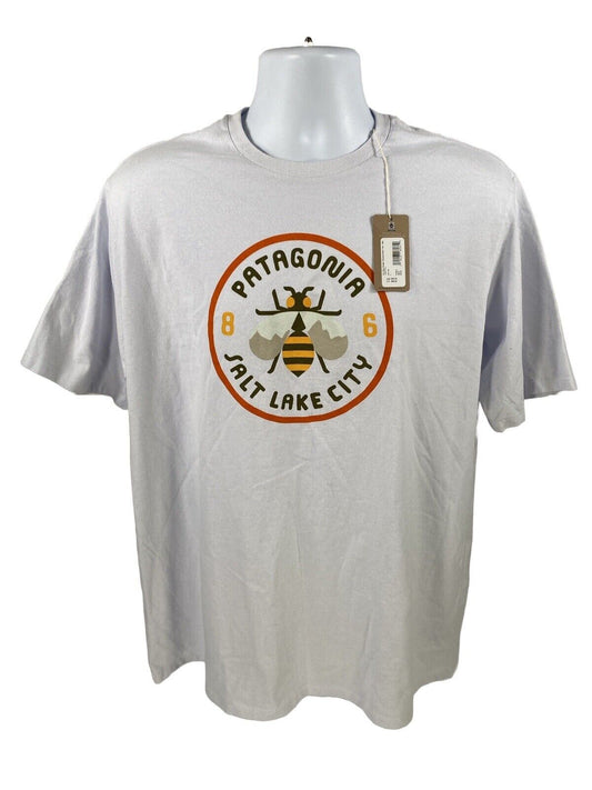 NEW Patagonia Men's White Bee Badge Responsibill-Tee Salt Lake City - L