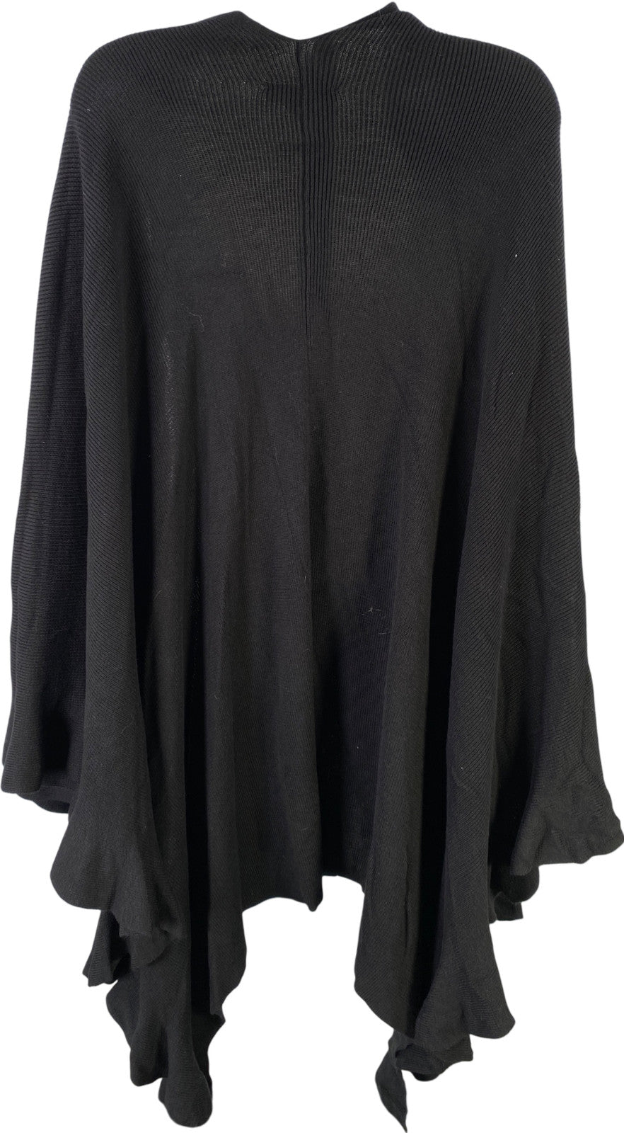 Coldwater Creek Women’s Black Ruffle Trim Wrap Sweater - One Size