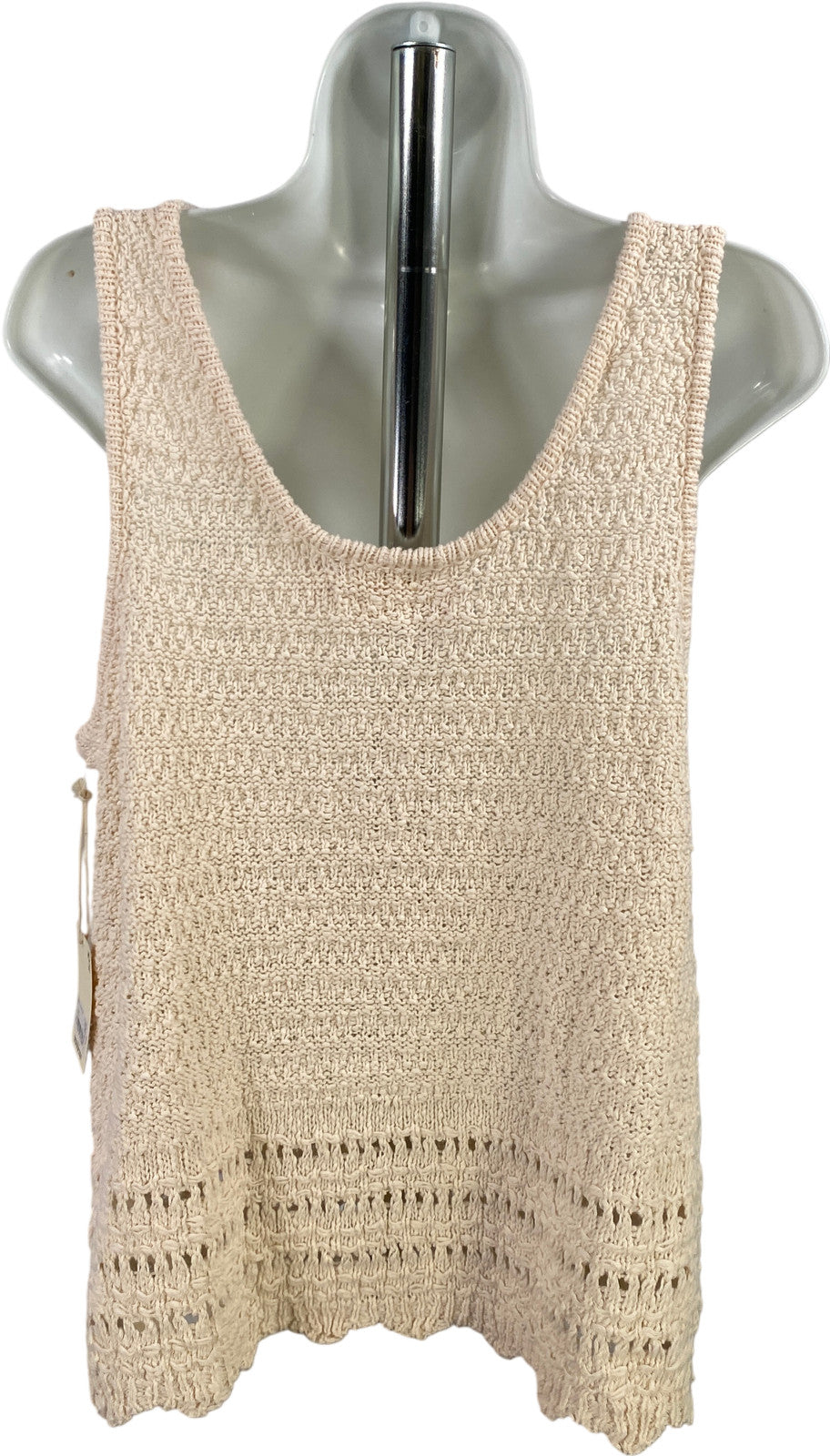 ANA Women’s Ivory Birch Crochet Sleeveless Tank Top - M