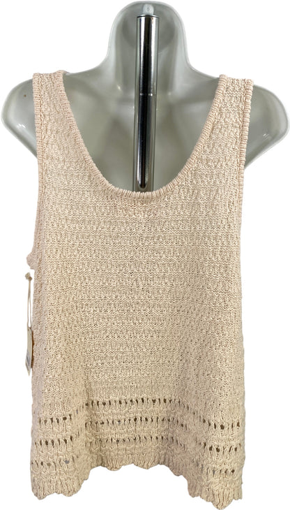 ANA Women’s Ivory Birch Crochet Sleeveless Tank Top - M