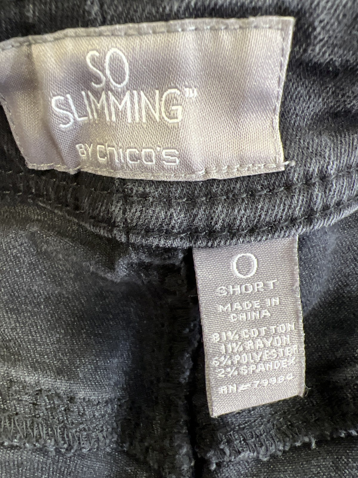 Chico’s Women’s Black So Slimming Straight Denim Jeans - 0/US 4 Short