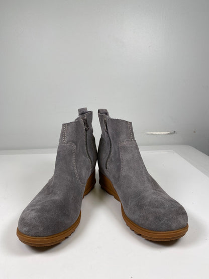 Sorel Women’s Gray Suede Evie Ankle Wedge Booties - 8.5