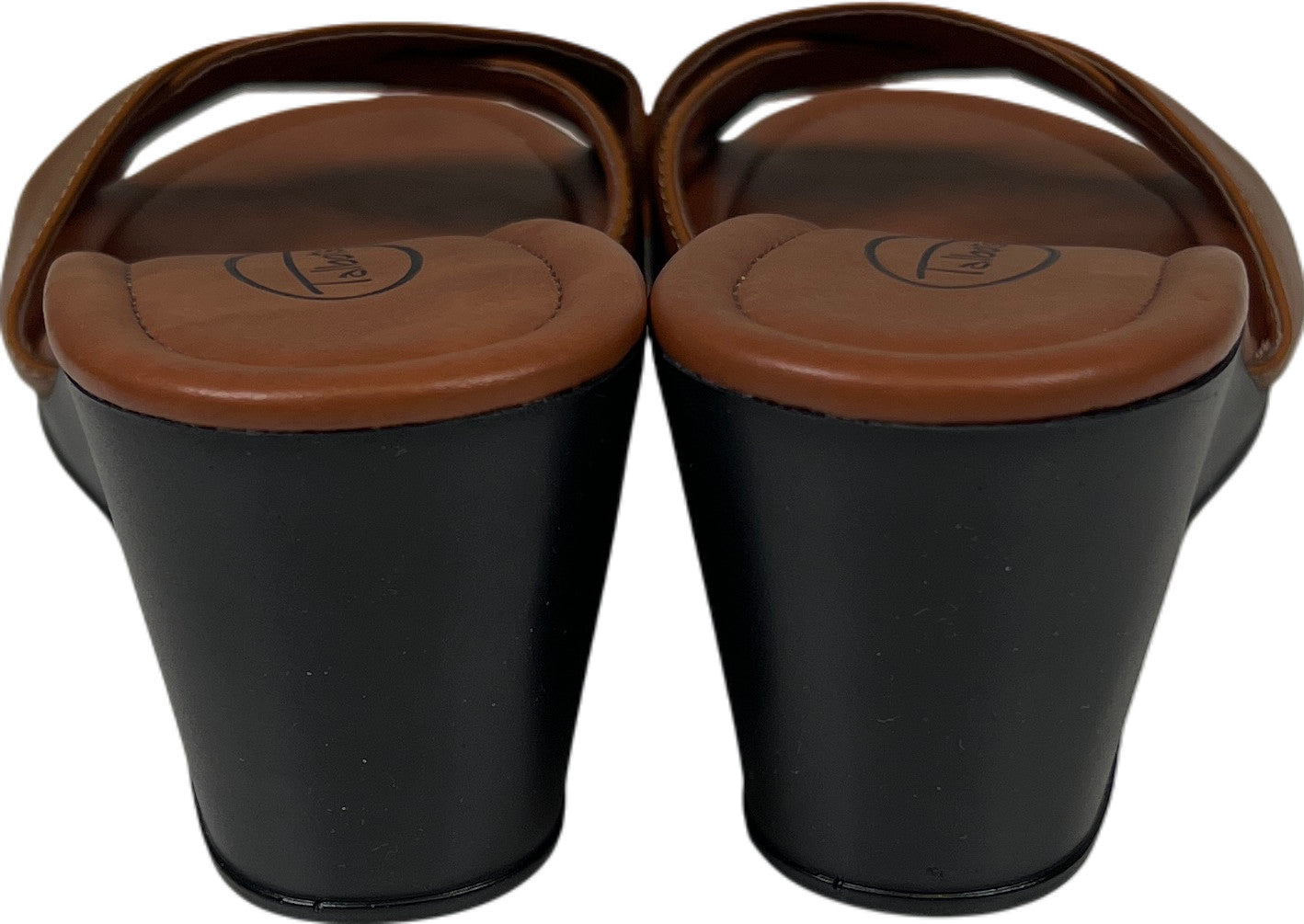 Talbots Women’s Brown Leather Slip On Wedge Sandals - 9.5