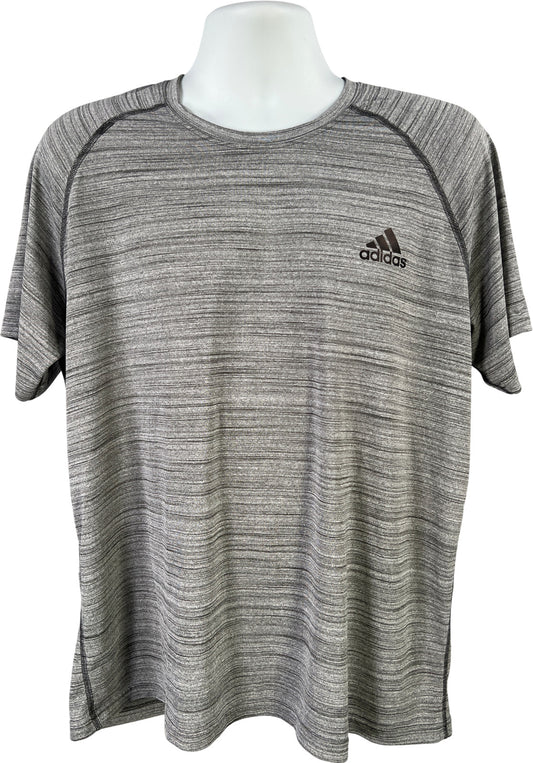 adidas Men’s Gray Heathered Short Sleeve Ultimate Tee Athletic Shirt - XL