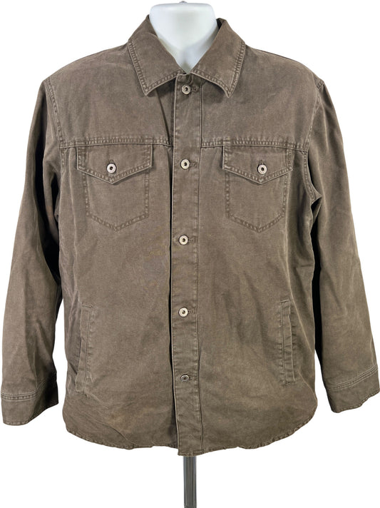 J.Crew Men’s Olive Green Corduroy Lined Button Up Chore Canvas Jacket - M