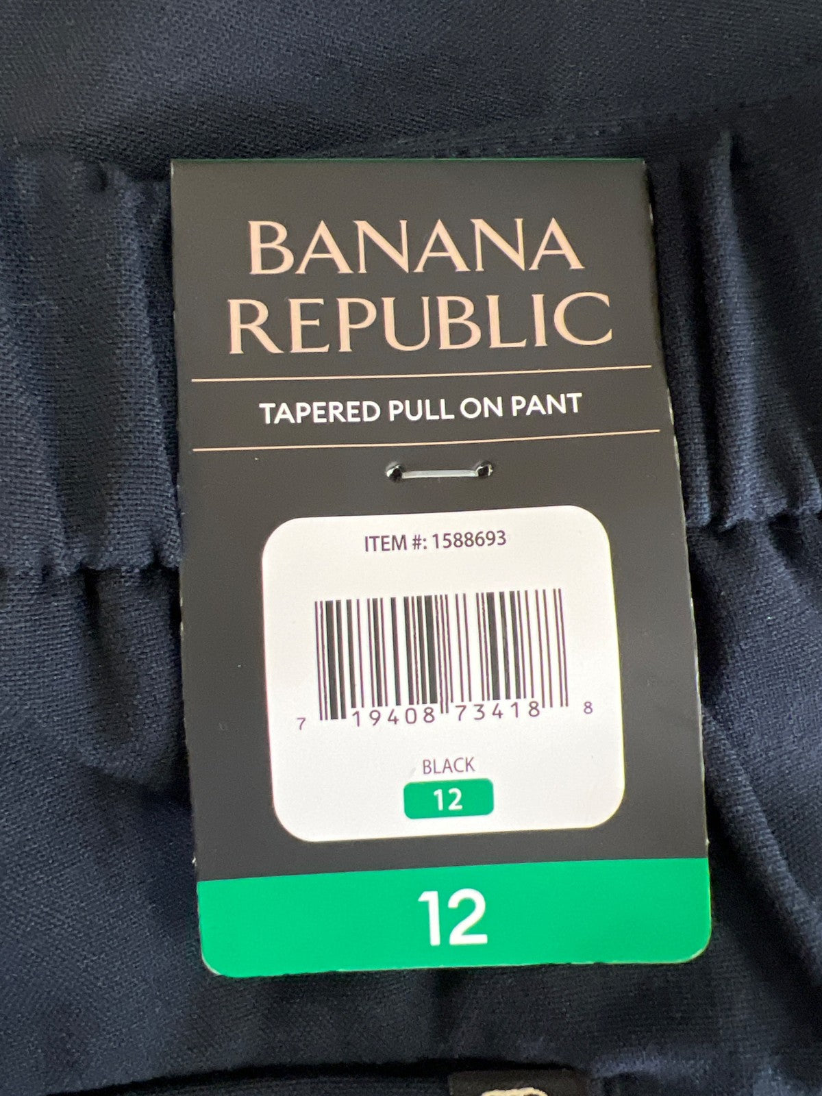 Banana Republic Women’s Black Tapered Leg Pull On Ankle Pants - 12
