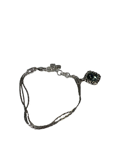 Brighton Silver Plated Danube Blue Three Chain Adjustable Bracelet