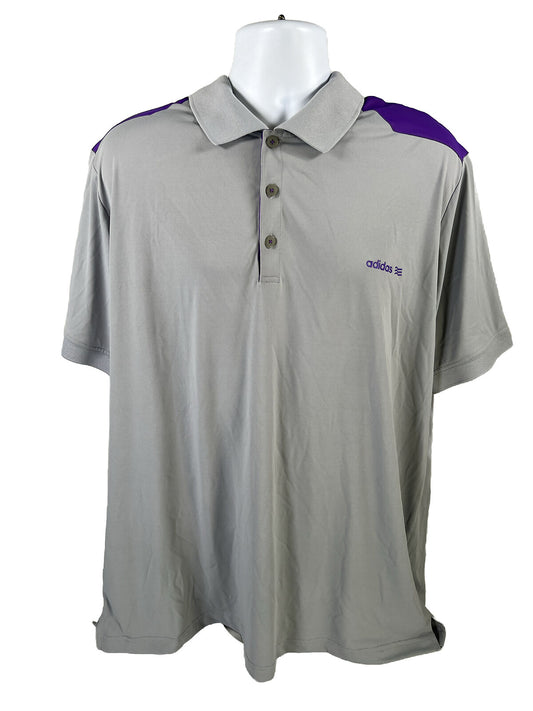 adidas Men's Purple/Gray Short Sleeve Golf Polo Shirt - 2XL