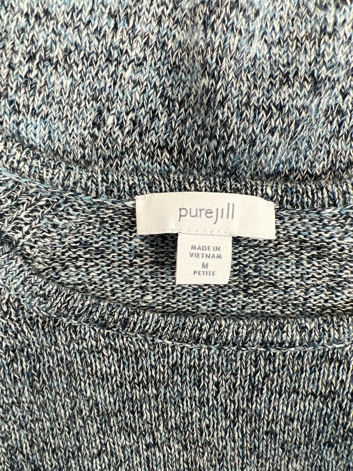 Pure J.Jill Women’s Blue Long Sleeve Pocket Front Sweater - M Petite