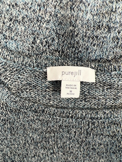 Pure J.Jill Women’s Blue Long Sleeve Pocket Front Sweater - M Petite
