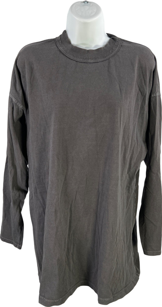We The Free Women’s Gray Oversized Long Sleeve Shirt - M