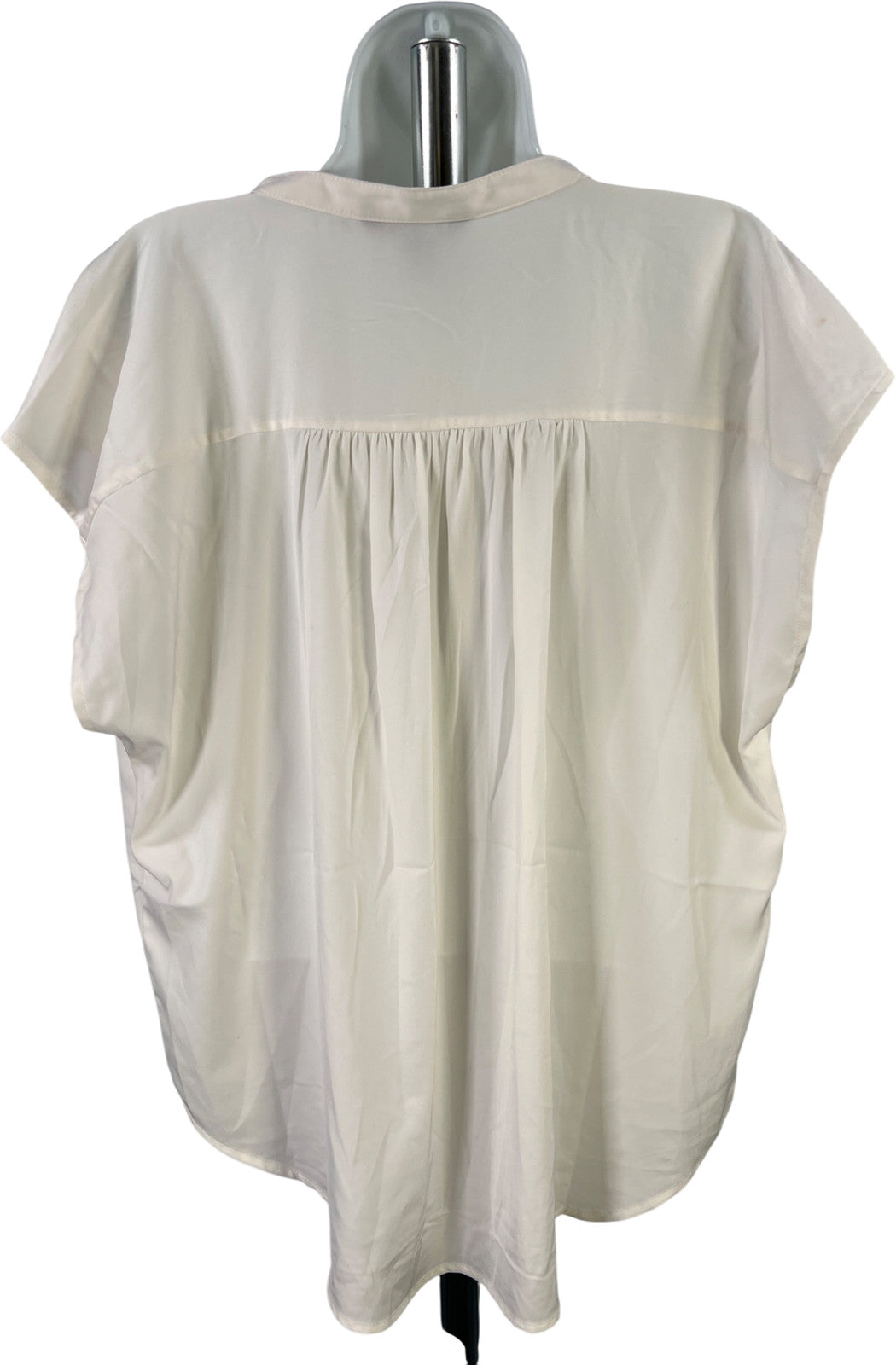 Banana Republic Women’s White Satin Sleeveless V-Neck Blouse - L