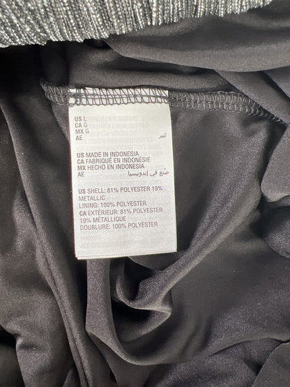 Alfani Women’s Silver Metallic Ribbed Long Sleeve Top - L