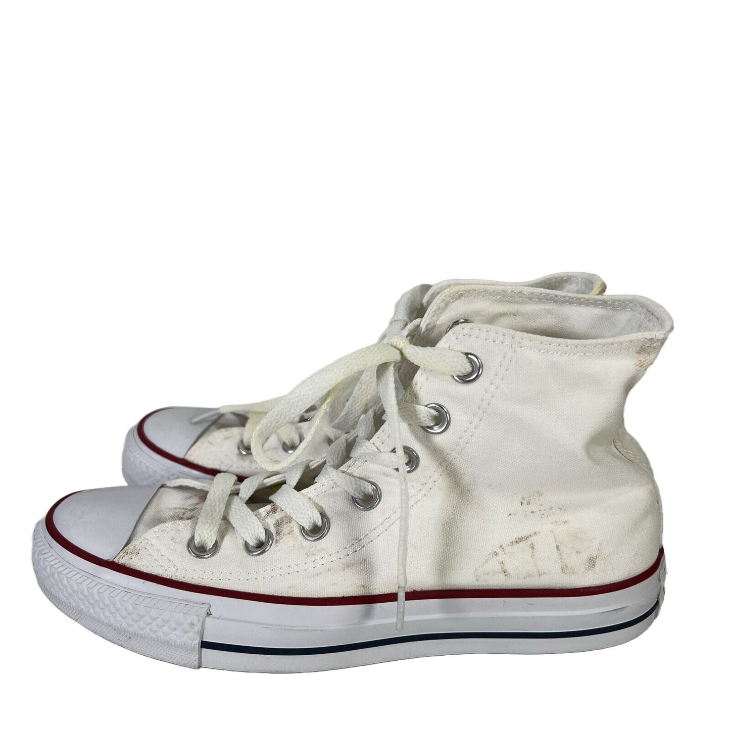 Converse Women's White Lace Up Canvas High Top Sneakers - 6.5
