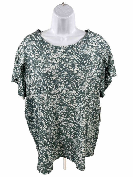 NEW Nine West Women's Blue/Green Short Sleeve T-Shirt - XXL