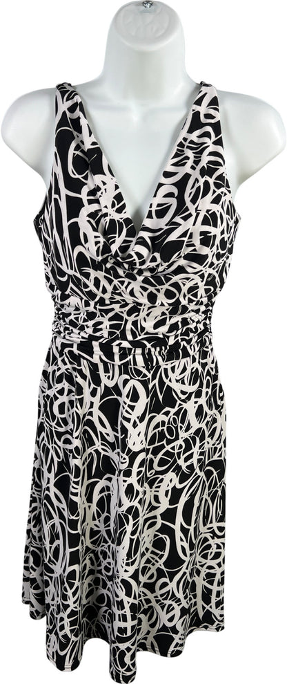 White House Black Market Women’s Black/White Sleeveless A-Line Dress - 0