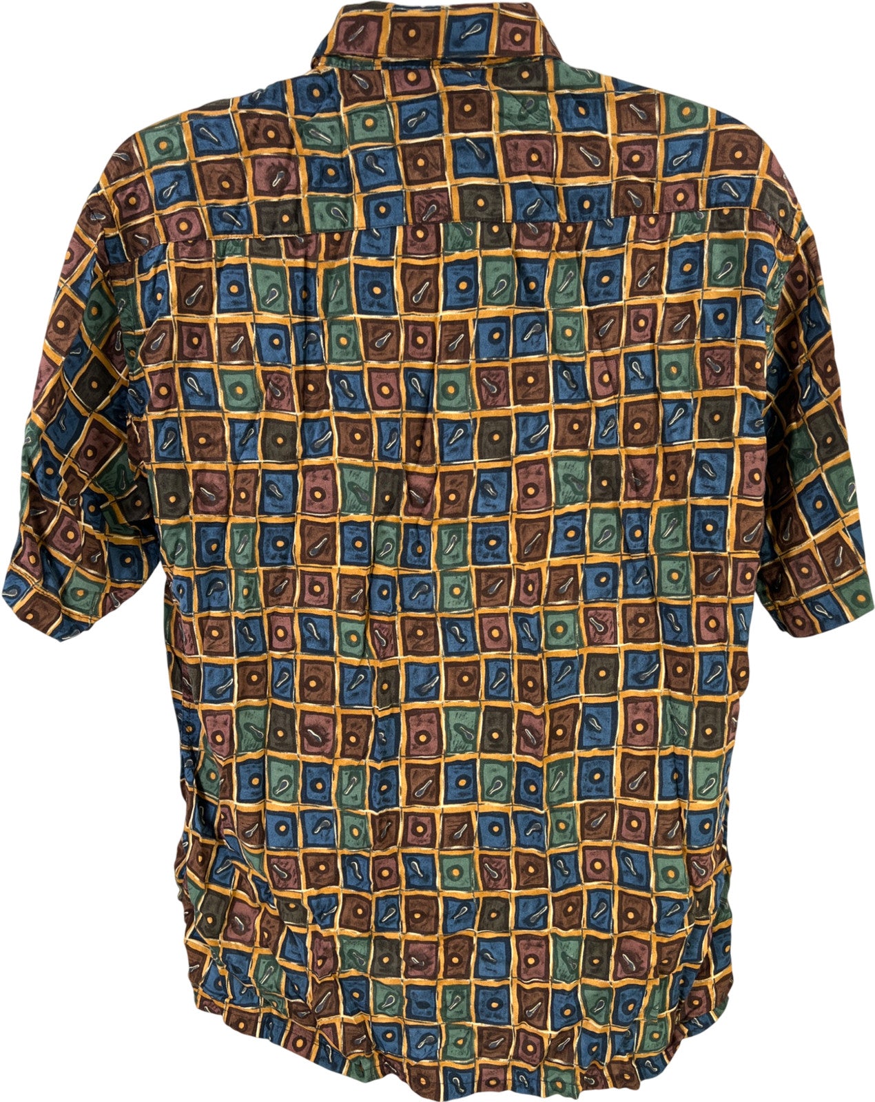 Bachrach Men’s Multicolor Short Sleeve Button Up Shirt - L