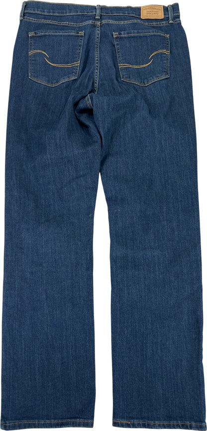 Levi Signature Women’s Dark Wash Mid Rise Straight Jeans - 12