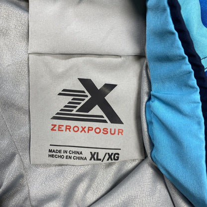 NUEVO Bañador con forro UPF 50 a rayas azules Zeroxposur para hombre - XL