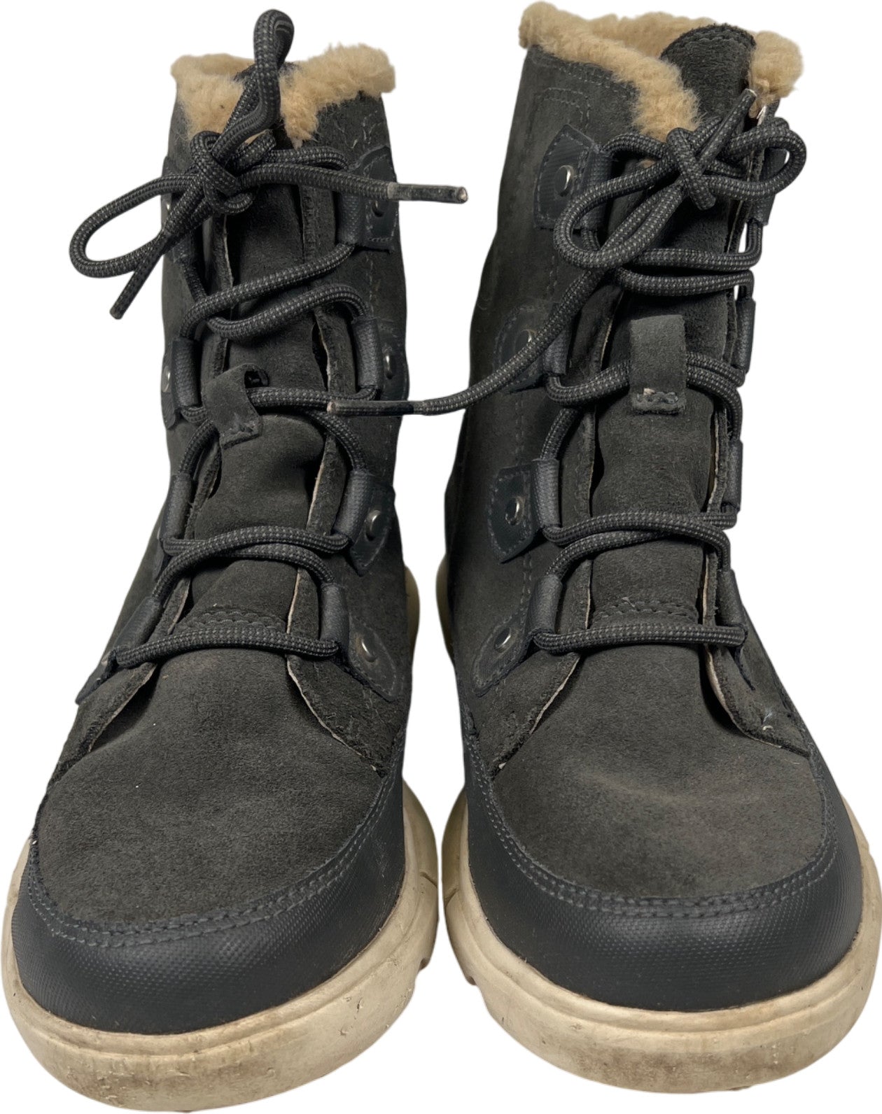 Sorel Women’s Gray Suede Explorer II Joan Lace Up Winter Boots - 7
