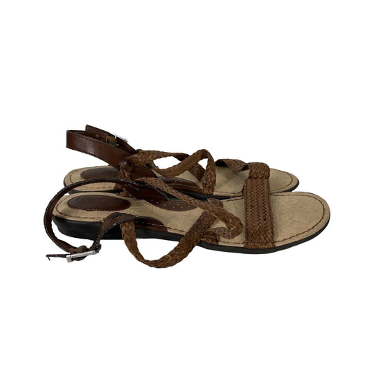 BOC Women's Brown Braided Strappy Slingback Sandals - 9