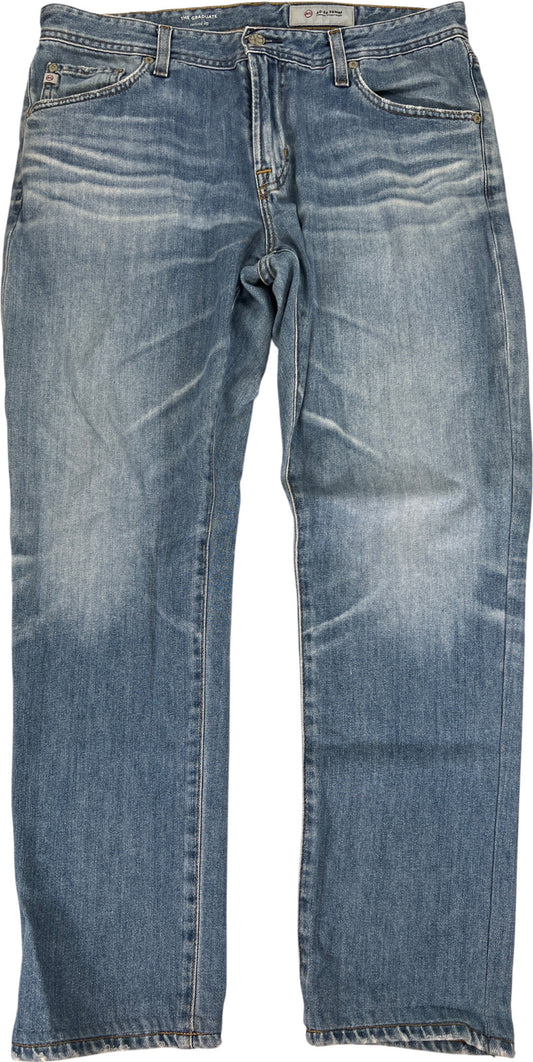 Adriano Goldschmied Men’s Light Wash The Graduate Tailored Denim Jeans - 33x31