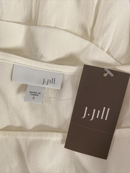 NUEVO J. Jill Blusa tipo túnica de manga larga color marfil/crema para mujer - S