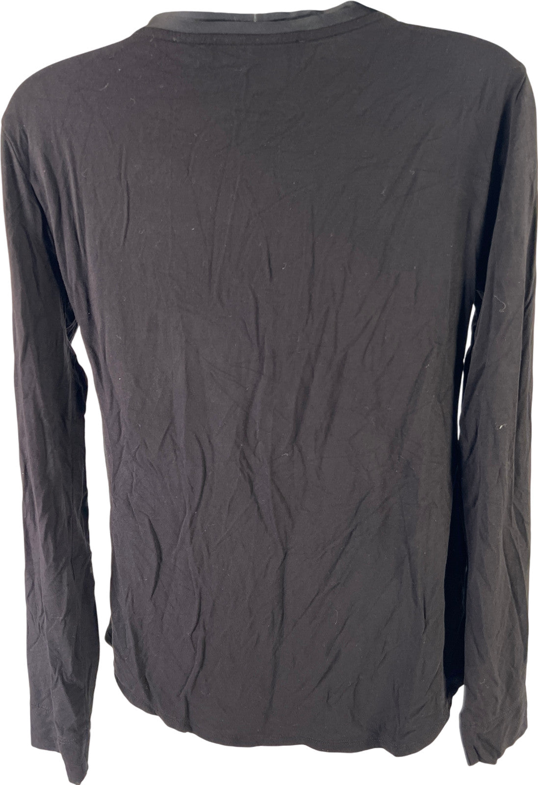 White House Black Market Women’s Black Long Sleeve Sateen Accent Shirt - XS