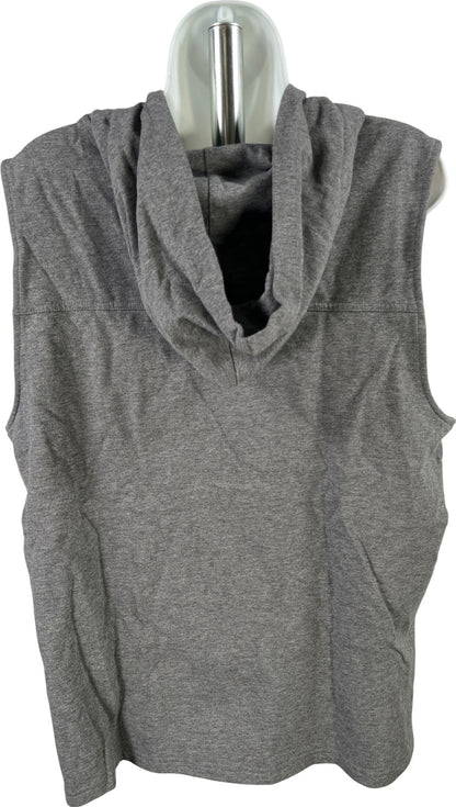 CJ Banks Women’s Gray Snap Button Sleeveless Hooded Sweatshirt - Plus 1X