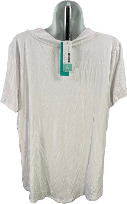 Market and Sprunce Women’s White Short Sleeve V-Neck T-Shirt - XXL