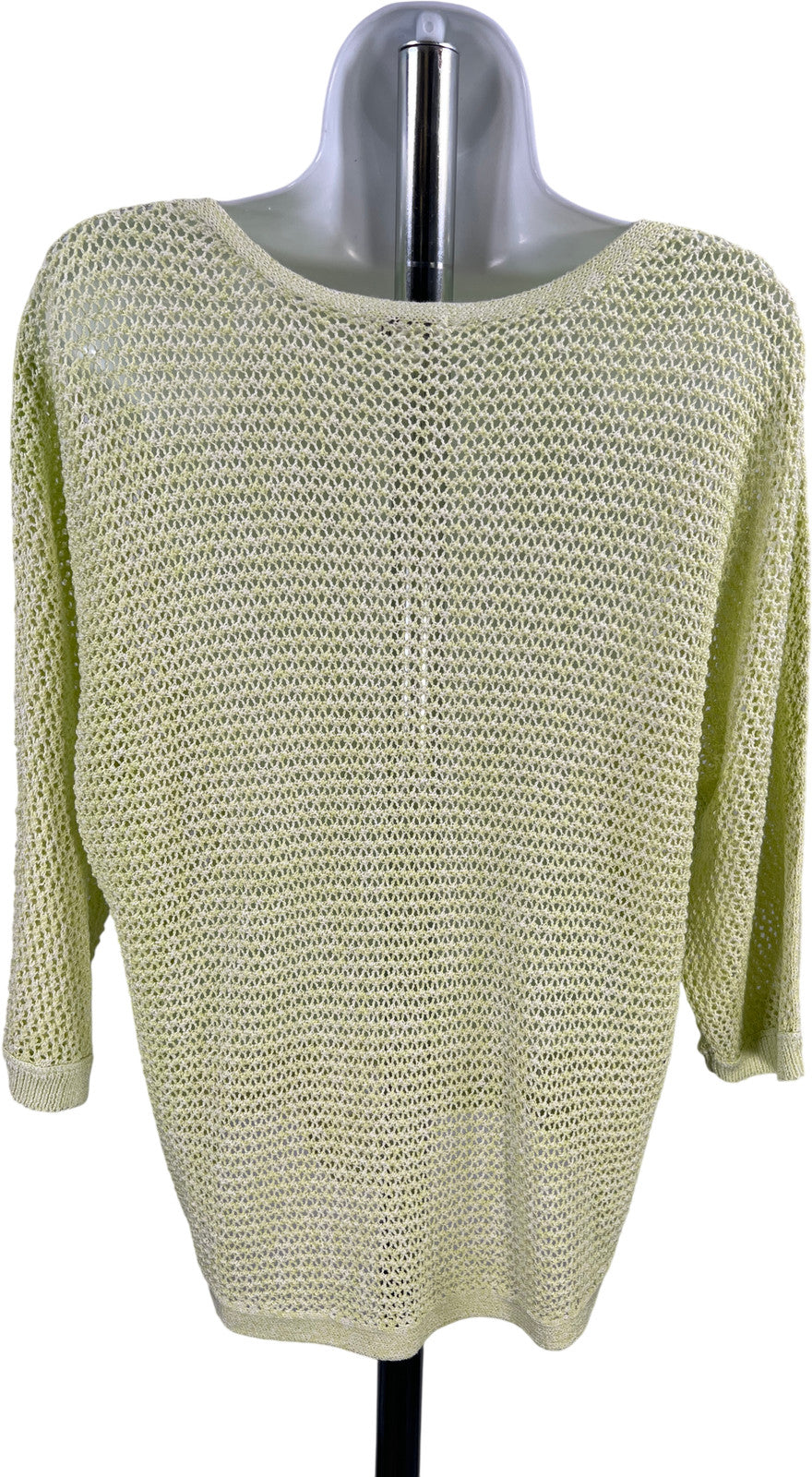 J.Jill Women’s Green Open Knit 3/4 Sleeve Sweater - S