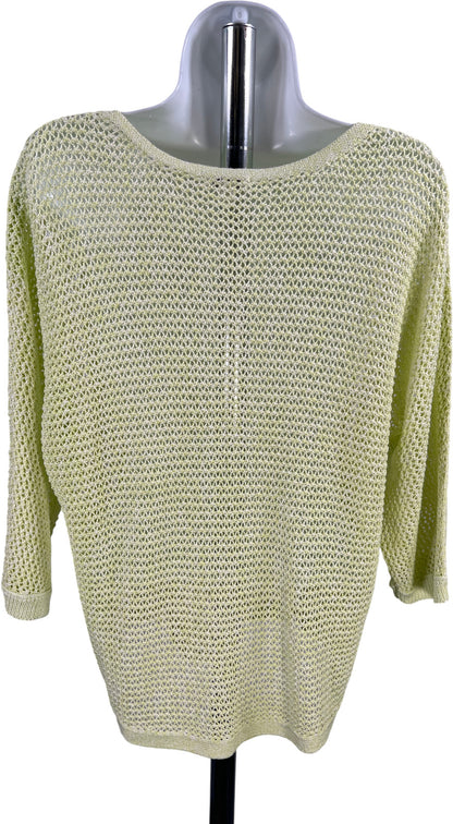 J.Jill Women’s Green Open Knit 3/4 Sleeve Sweater - S