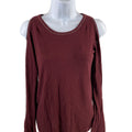 White House Black Market Women's Burgundy Red Cold Shoulder Sweater - XS
