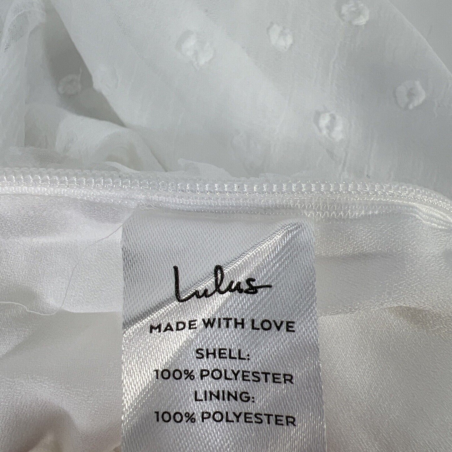 NEW Lulu's Women's White V-Neck Semi Sheer Long Sleeve Blouse - M