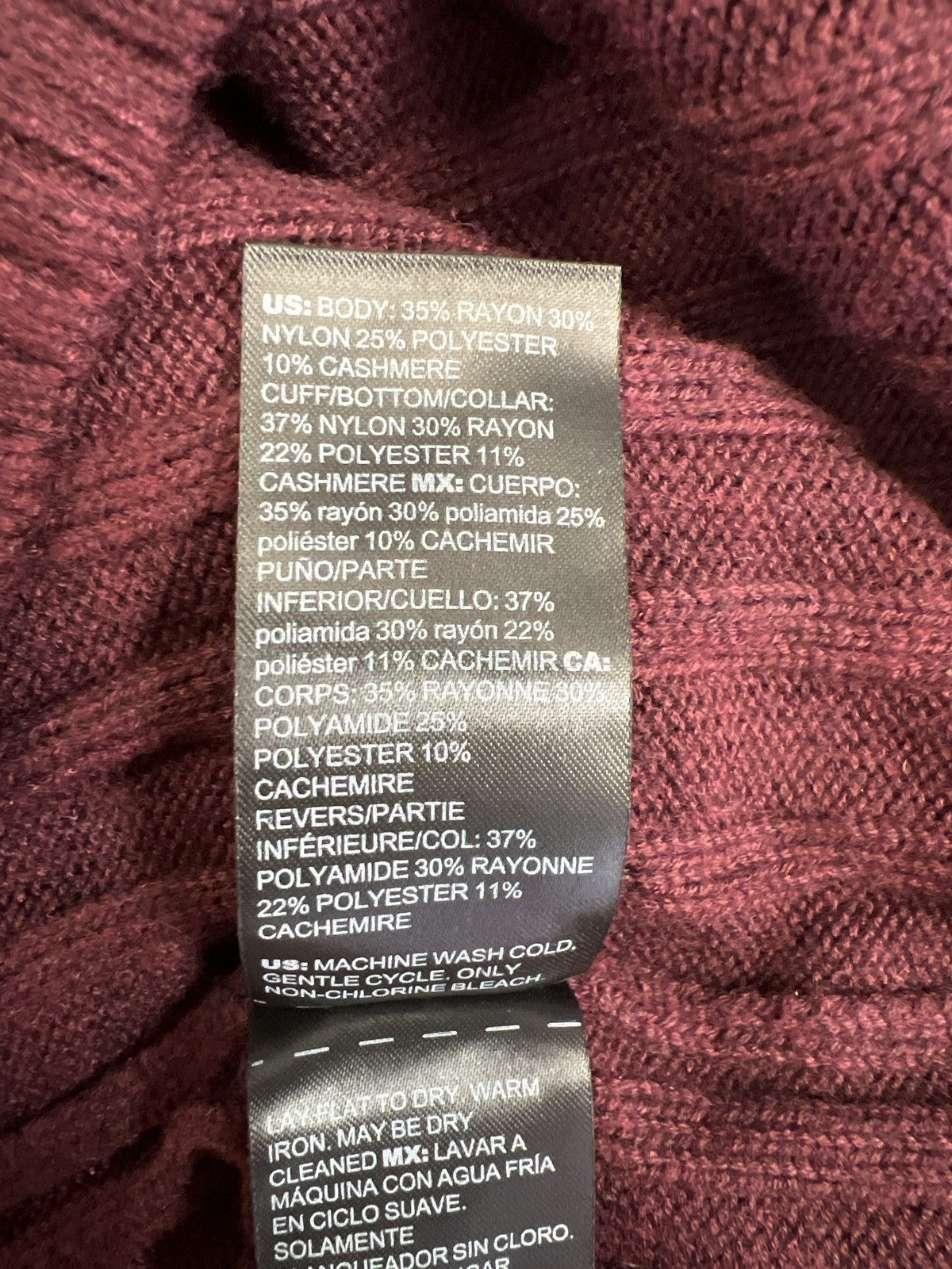 White House Black Market Women’s Burgundy Red Long Sleeve Sweater - S