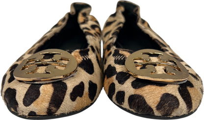 Tory Burch Women’s Brown Leopard Reva Print Ballet Flats - 37/US 6.5