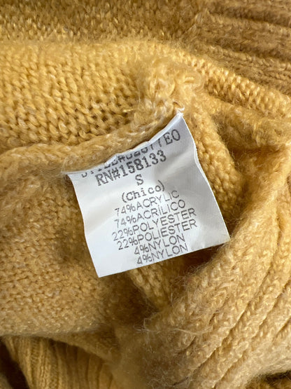 Staccato Women’s Yellow Long Sleeve Soft Plush Cowl Neck Sweater - S