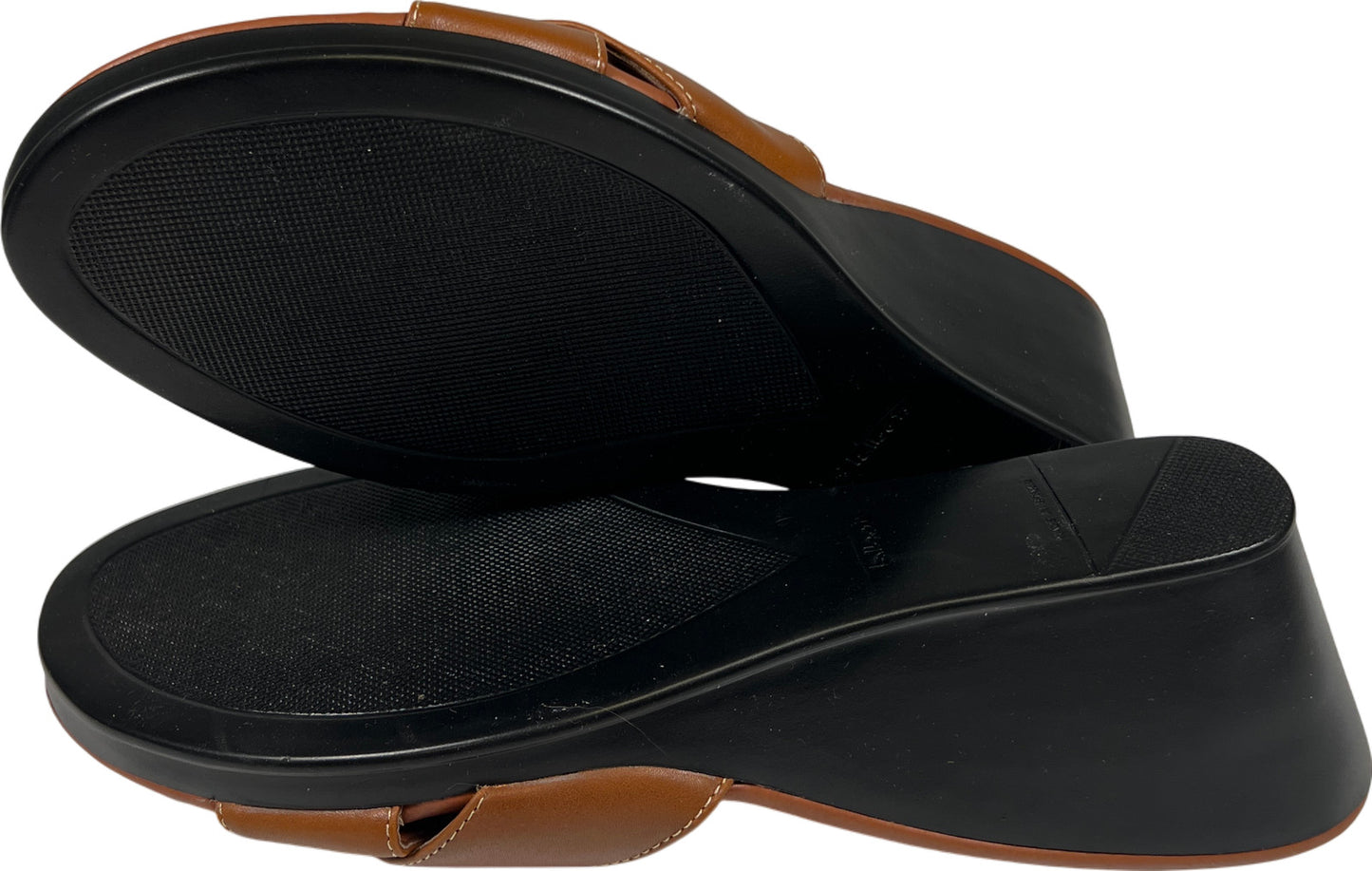 Talbots Women’s Brown Leather Slip On Wedge Sandals - 9.5