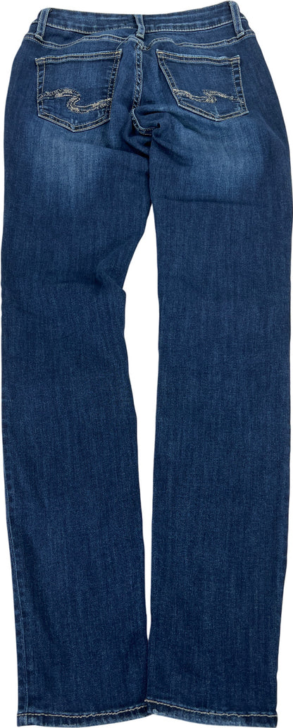 Silver Women’s Dark Wash Mid Rise Slim Leg Boyfriend Denim Jeans - 24x29