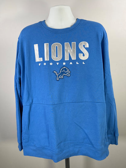 NFL Team Apparel Men’s Blue Detroit Lions Crewneck Sweatshirt - 3XL