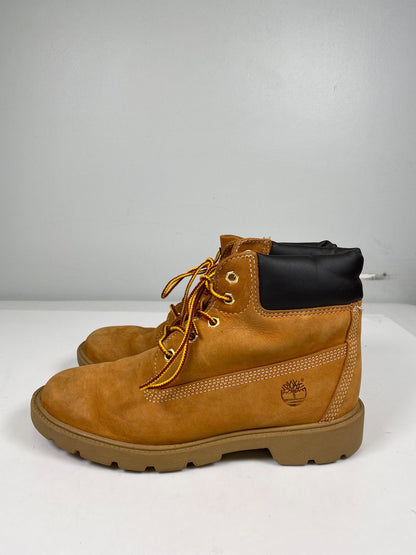 Timberland Boys Tan/Brown Wheat Suede Classic 6”. Lace Up Work Boots - 5