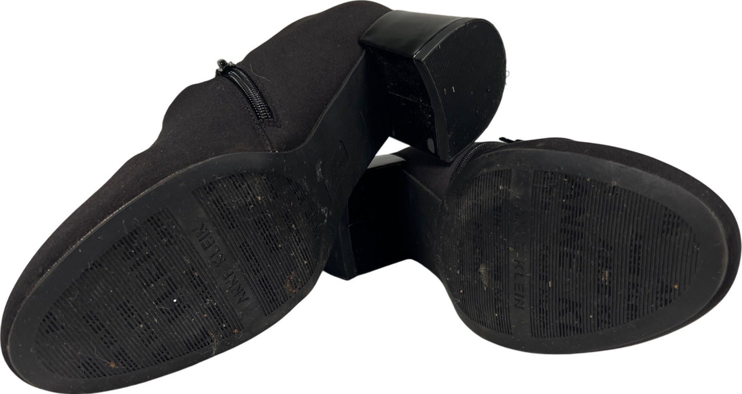 Anne Klein Women’s Black Huxton Textile Side Zip Ankle Booties - 10