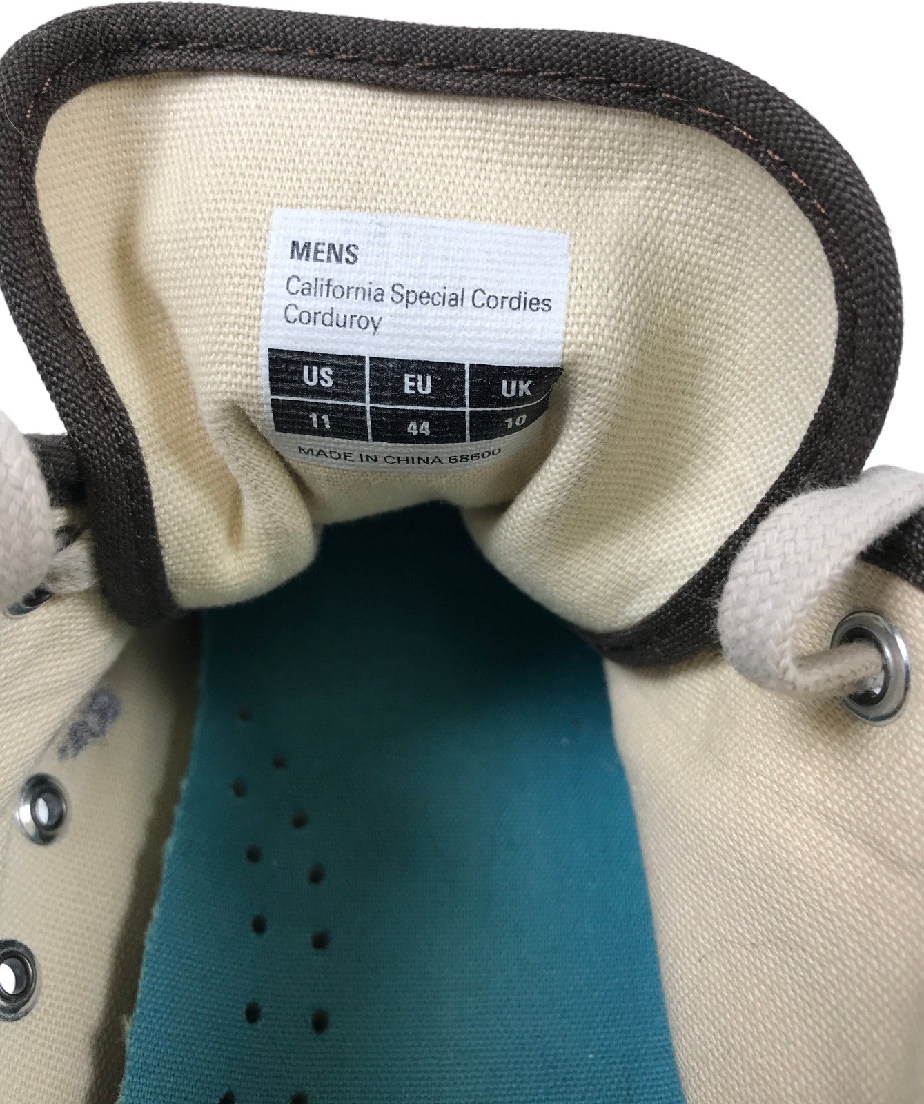 Seabees Men’s Brown Corduroy Mid Top Lace Up Sneakers - 11