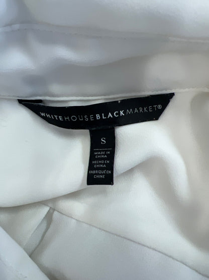 White House Black Market Women’s White/Ivory Lace Front Button Up Blouse - S