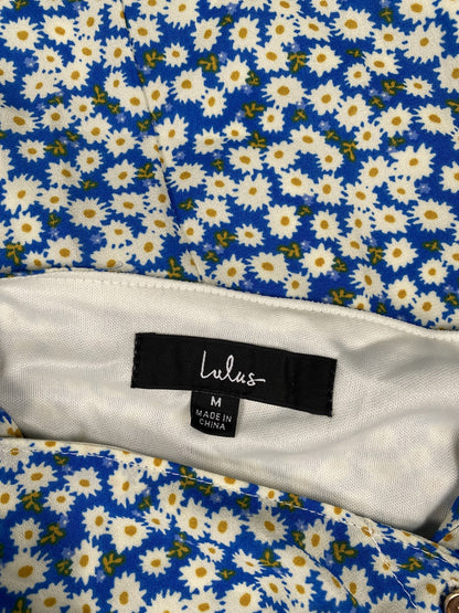 Lulus Women’s Blue Floral Daisy Print Sleeveless Midi Sundress - M